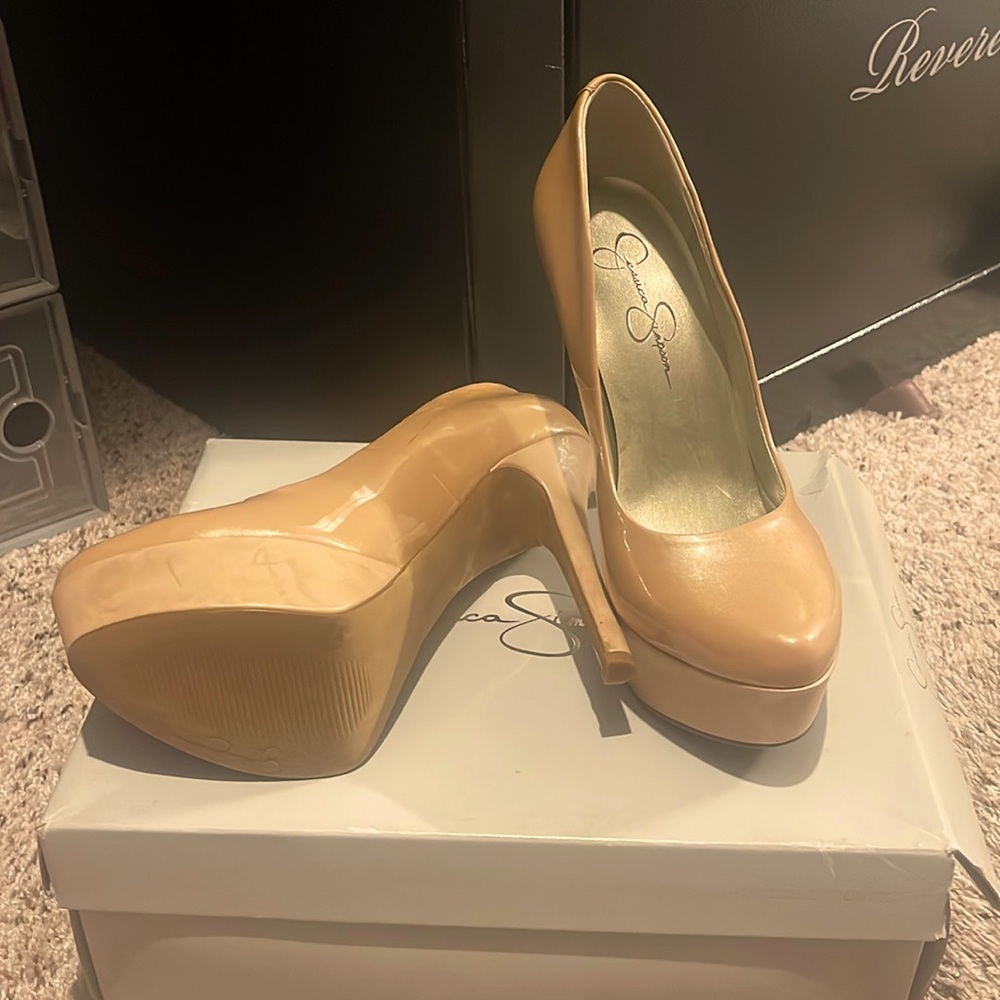 Jessica Simpson, size 7.5 , Pearlized beige, worn once
